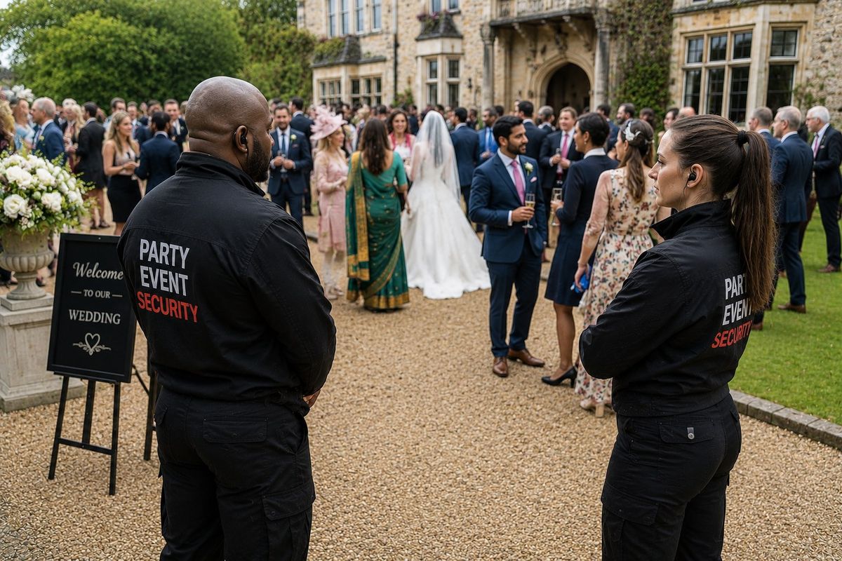 SIA-licensed wedding security guards at a London wedding